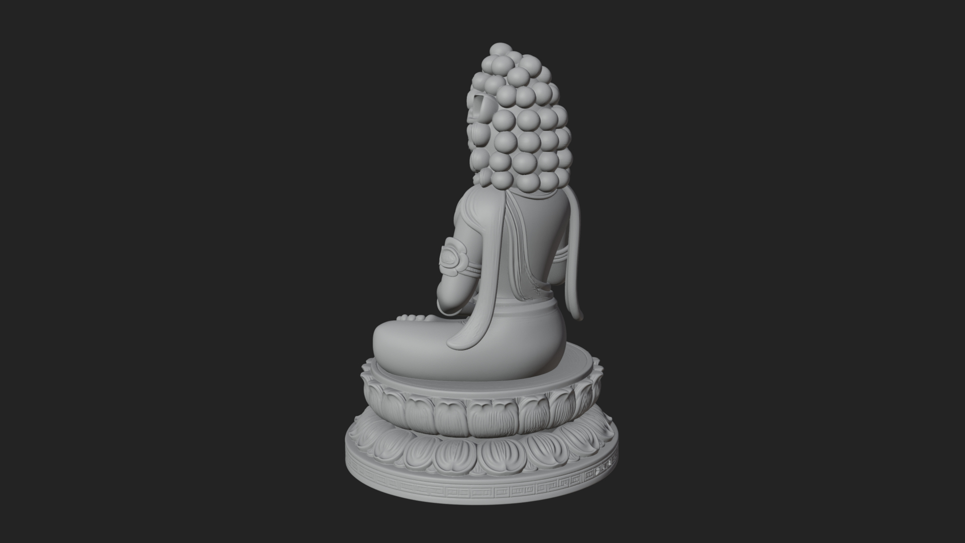 Crowned Bodhisattva Statue Design 1 3D Print Model 3D Model