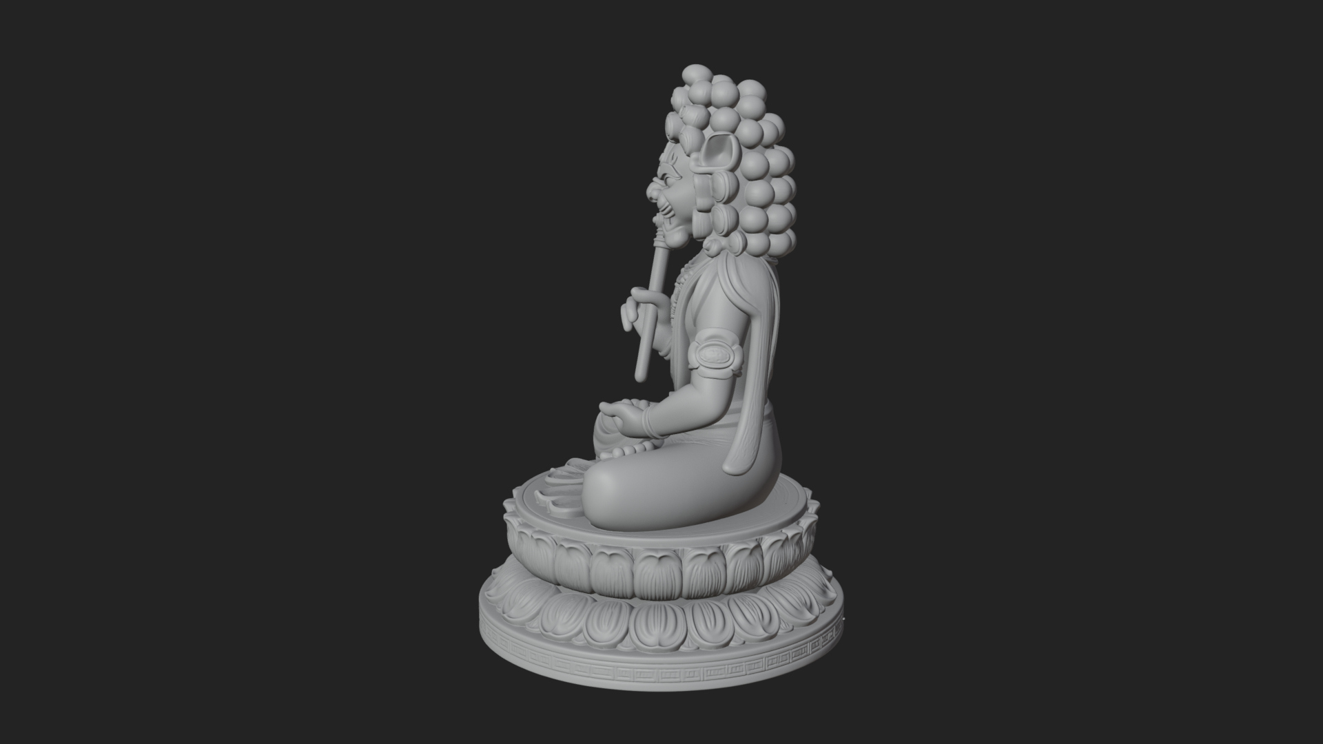 Crowned Bodhisattva Statue Design 1 3D Print Model 3D Model