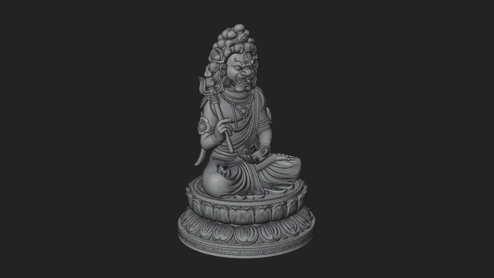 Crowned Bodhisattva Statue Design 1 3D Print Model 3D Model