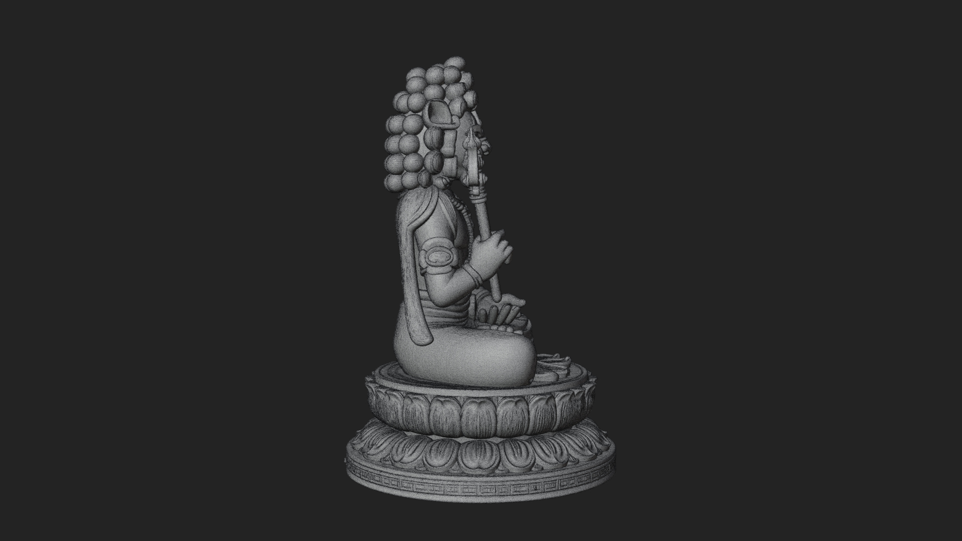 Crowned Bodhisattva Statue Design 1 3D Print Model 3D Model