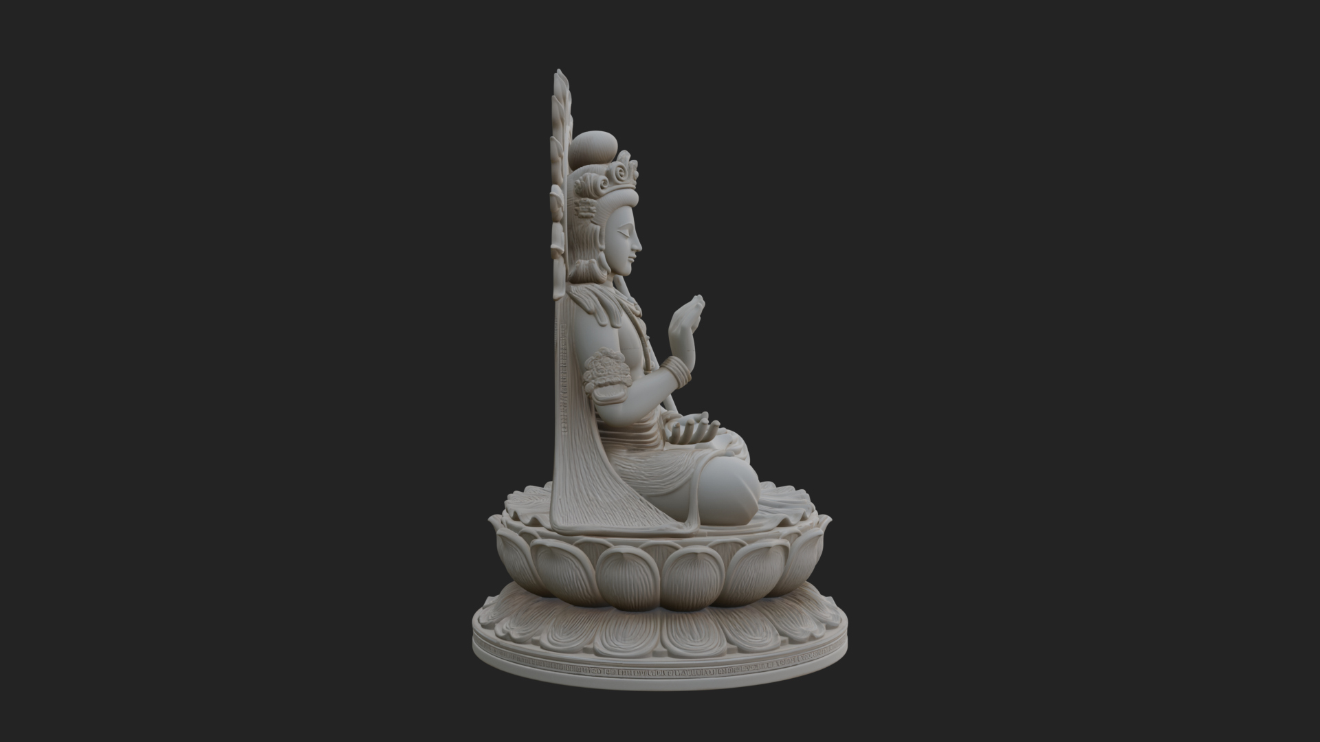 Crowned Bodhisattva Statue Design 10 3D Print Model 3D Model