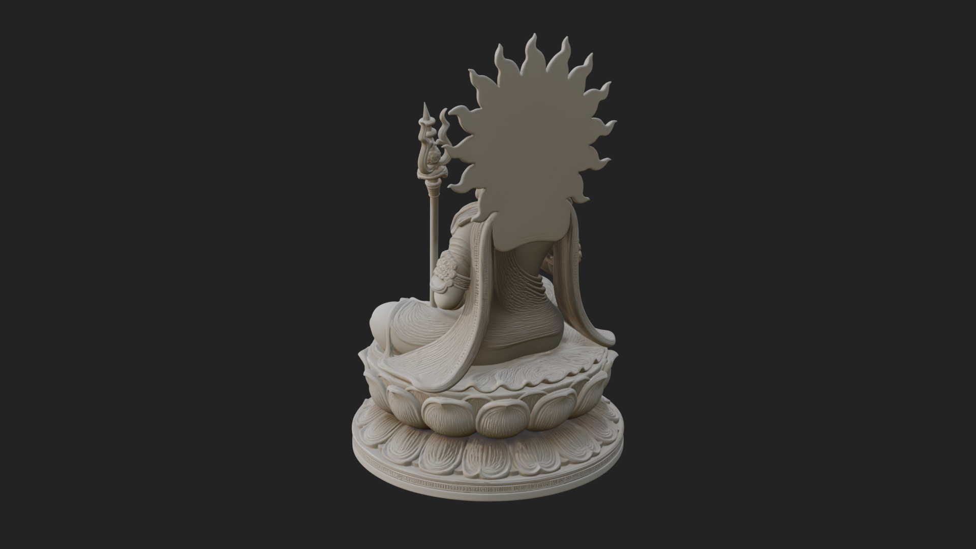 Crowned Bodhisattva Statue Design 10 3D Print Model 3D Model