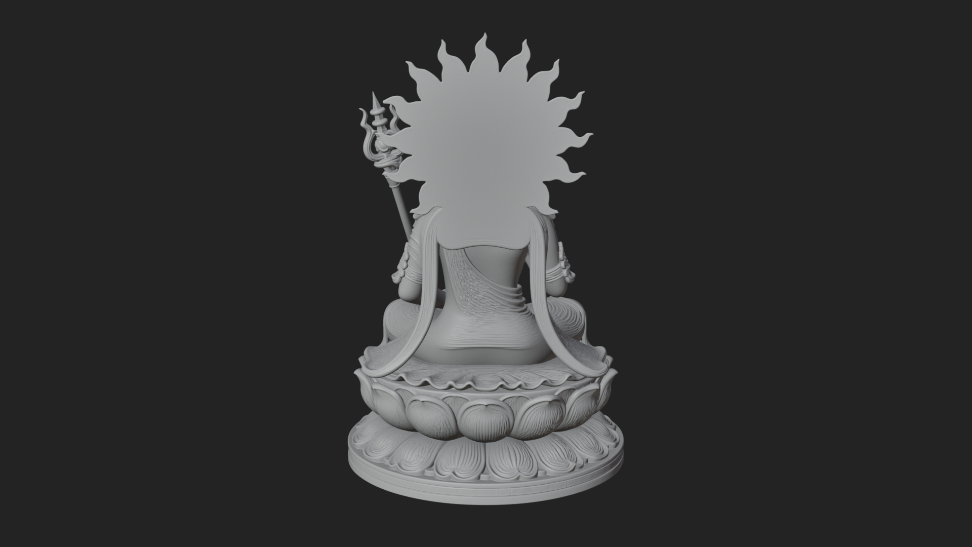 Crowned Bodhisattva Statue Design 10 3D Print Model 3D Model