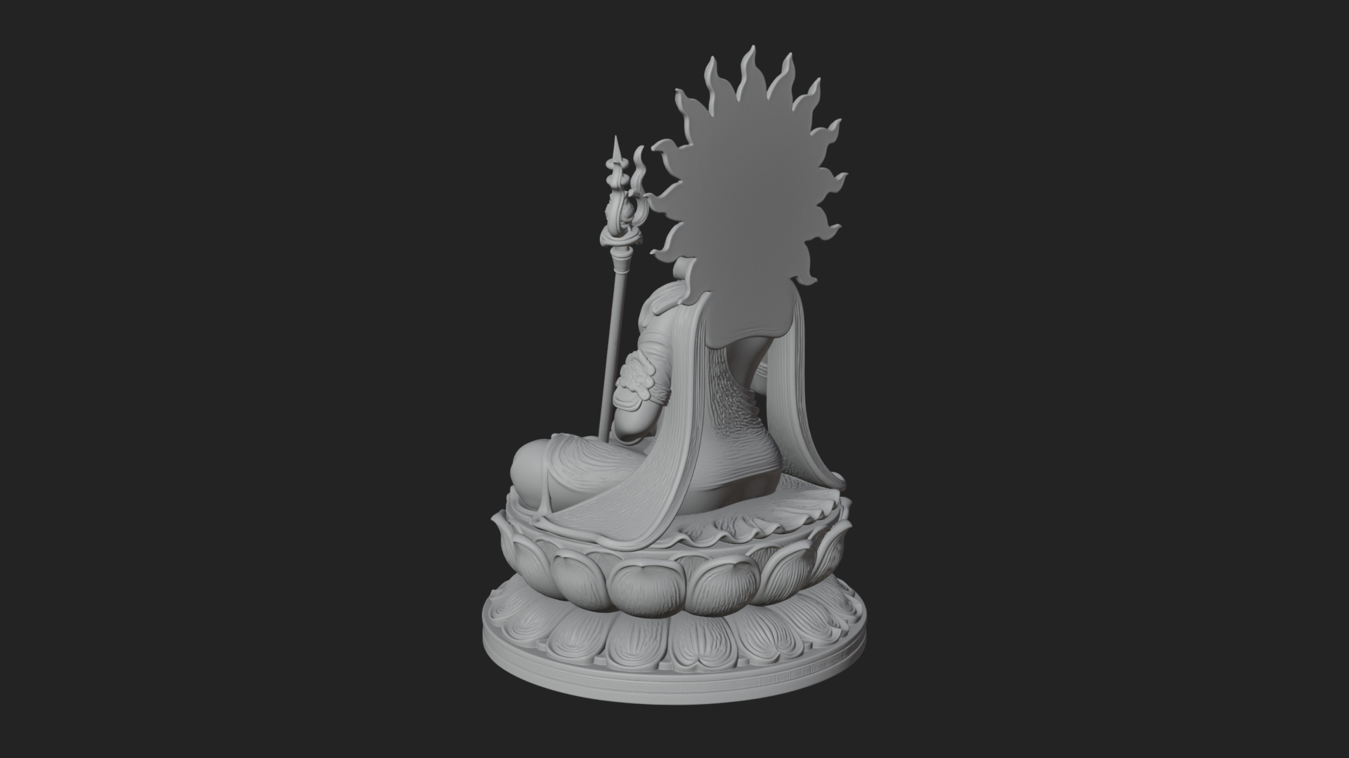 Crowned Bodhisattva Statue Design 10 3D Print Model 3D Model