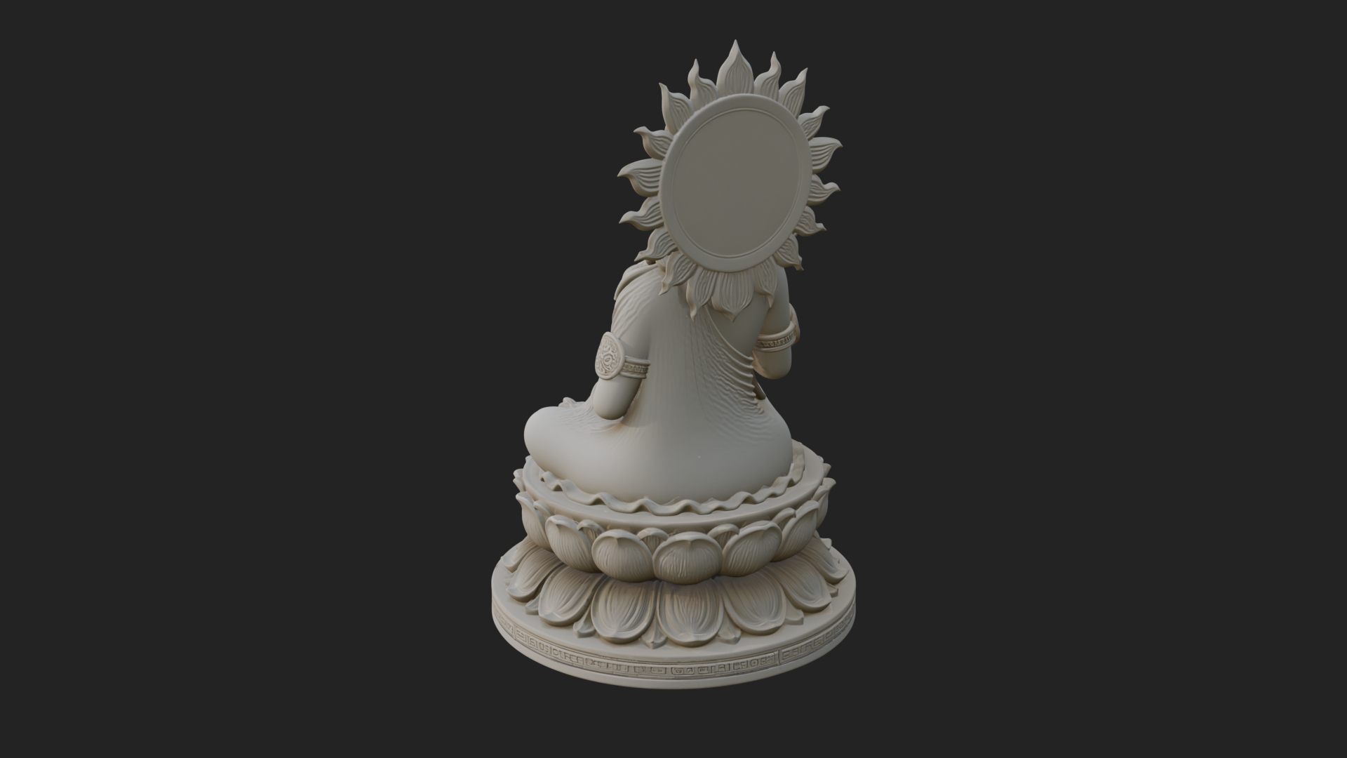 Crowned Bodhisattva Statue Design 11 3D Print Model 3D Model