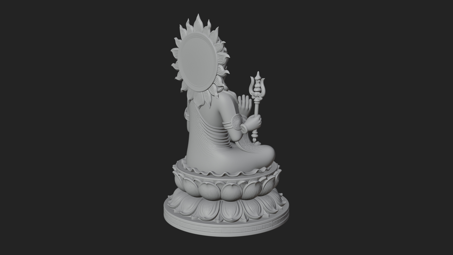 Crowned Bodhisattva Statue Design 11 3D Print Model 3D Model
