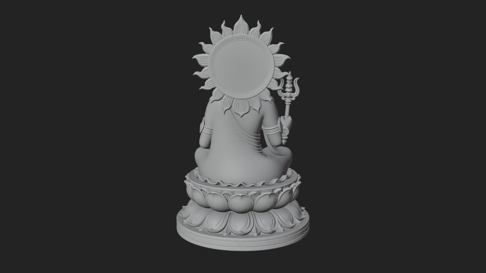 Crowned Bodhisattva Statue Design 11 3D Print Model 3D Model