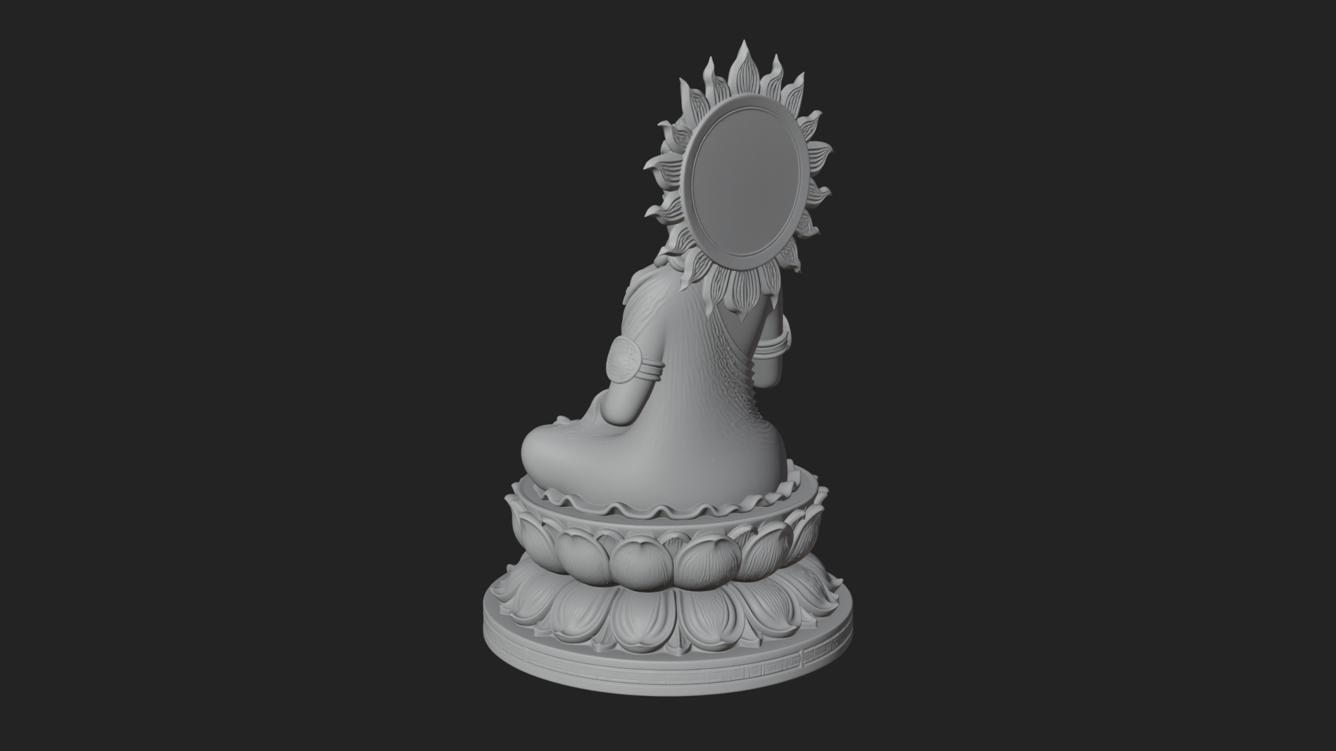 Crowned Bodhisattva Statue Design 11 3D Print Model 3D Model