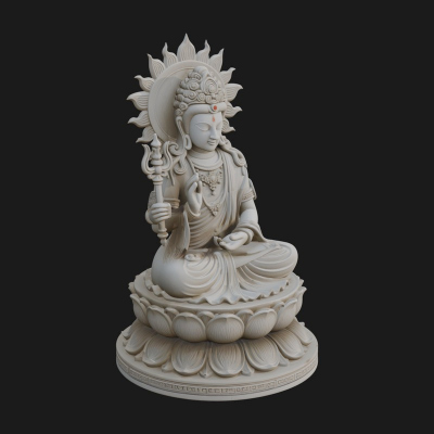 Crowned Bodhisattva Statue Design 11 3D Print Model