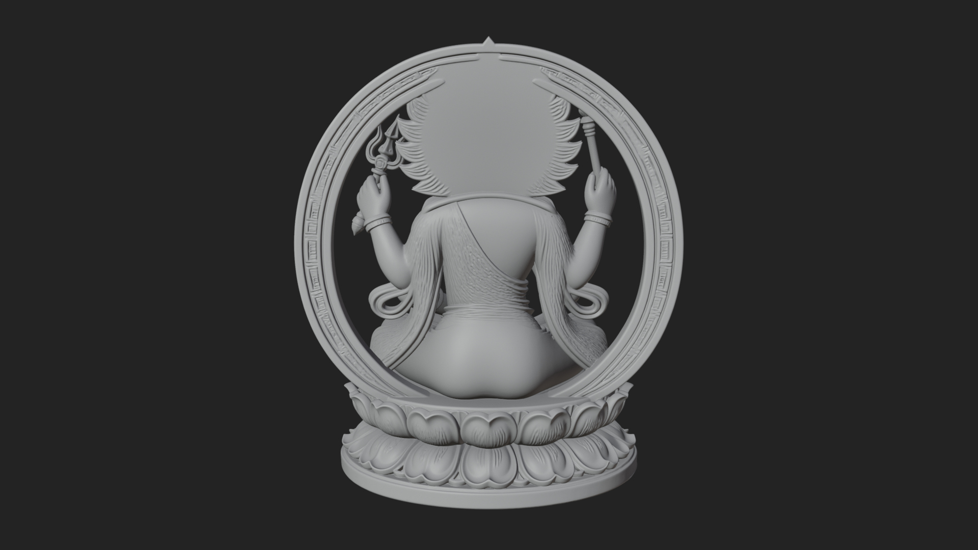 Crowned Bodhisattva Statue Design 12 3D Print Model 3D Model