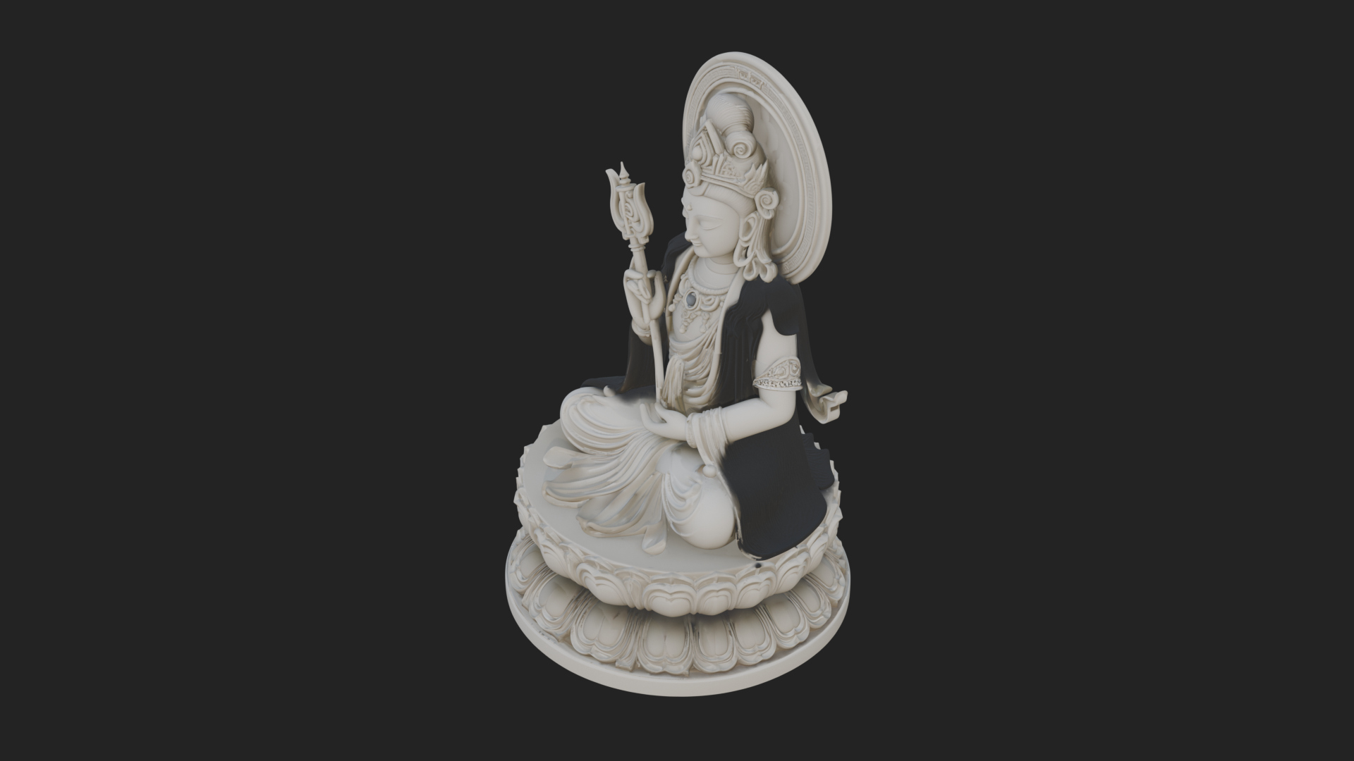 Crowned Bodhisattva Statue Design 13 3D Print Model 3D Model