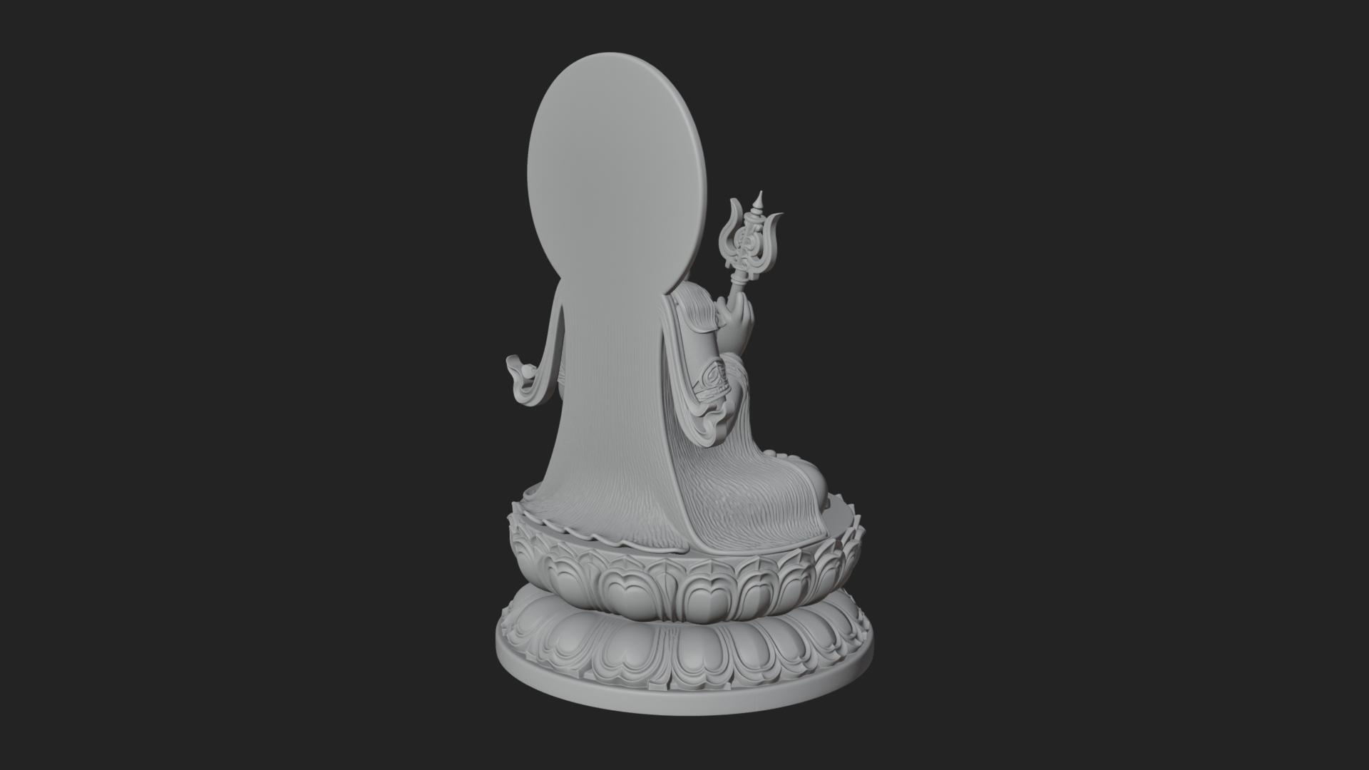 Crowned Bodhisattva Statue Design 13 3D Print Model 3D Model