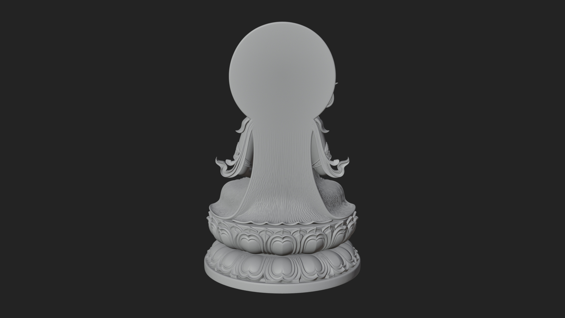 Crowned Bodhisattva Statue Design 13 3D Print Model 3D Model