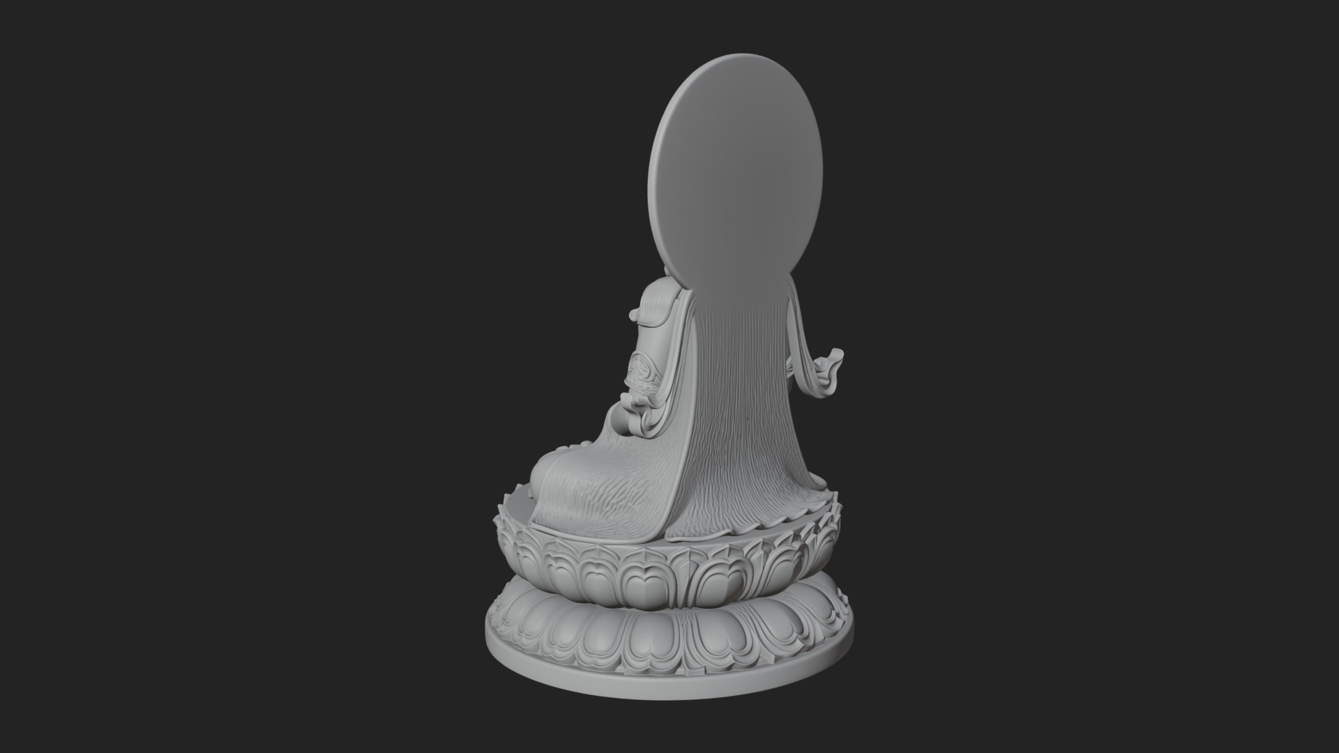 Crowned Bodhisattva Statue Design 13 3D Print Model 3D Model