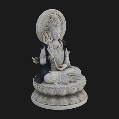 Crowned Bodhisattva Statue Design 13 3D Print Model