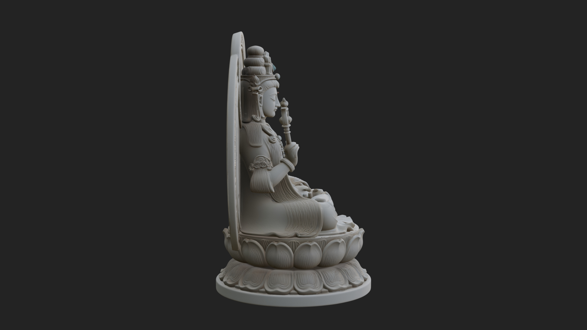 Crowned Bodhisattva Statue Design 15 3D Print Model 3D Model