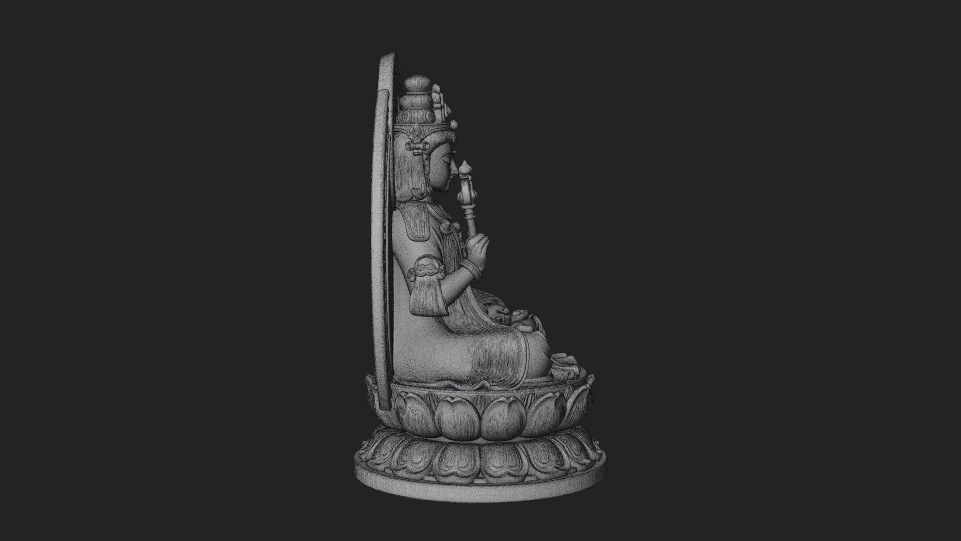 Crowned Bodhisattva Statue Design 15 3D Print Model 3D Model