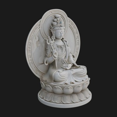 Crowned Bodhisattva Statue Design 15 3D Print Model
