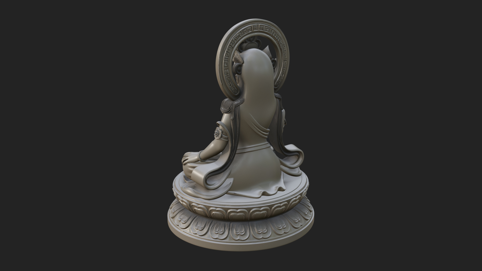 Crowned Bodhisattva Statue Design 17 3D Print Model 3D Model