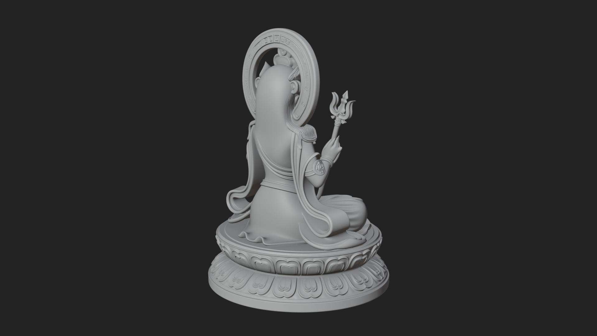 Crowned Bodhisattva Statue Design 17 3D Print Model 3D Model