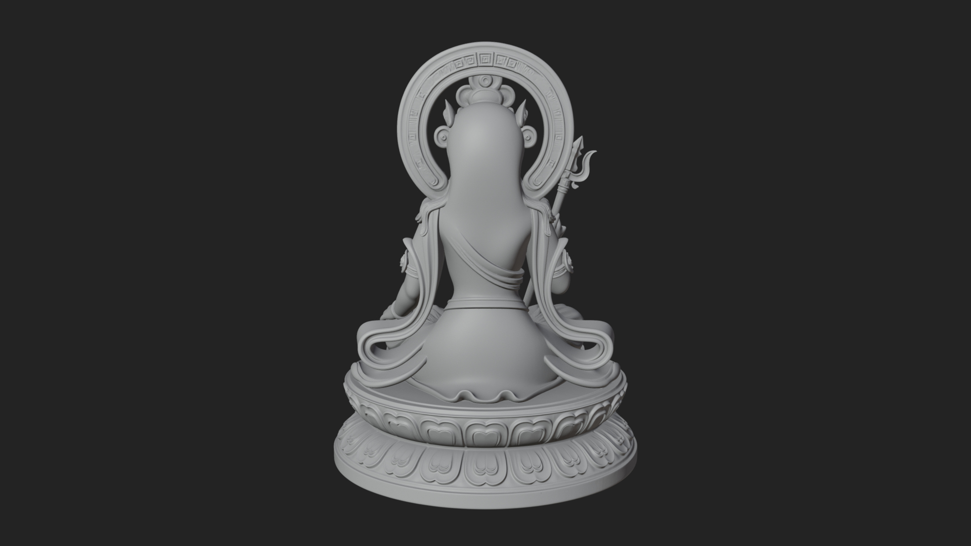 Crowned Bodhisattva Statue Design 17 3D Print Model 3D Model