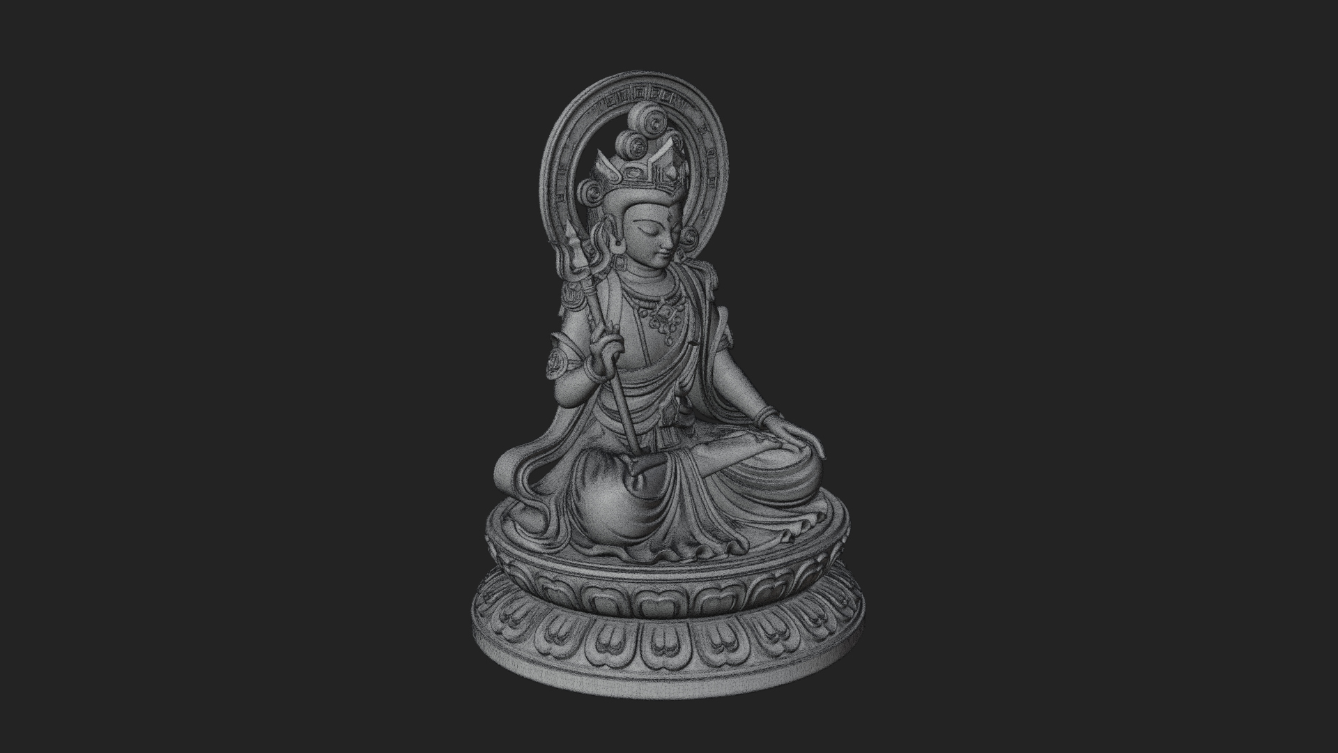 Crowned Bodhisattva Statue Design 17 3D Print Model 3D Model