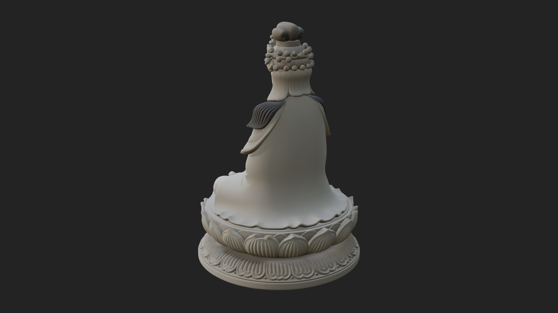 Crowned Bodhisattva Statue Design 18 3D Print Model 3D Model