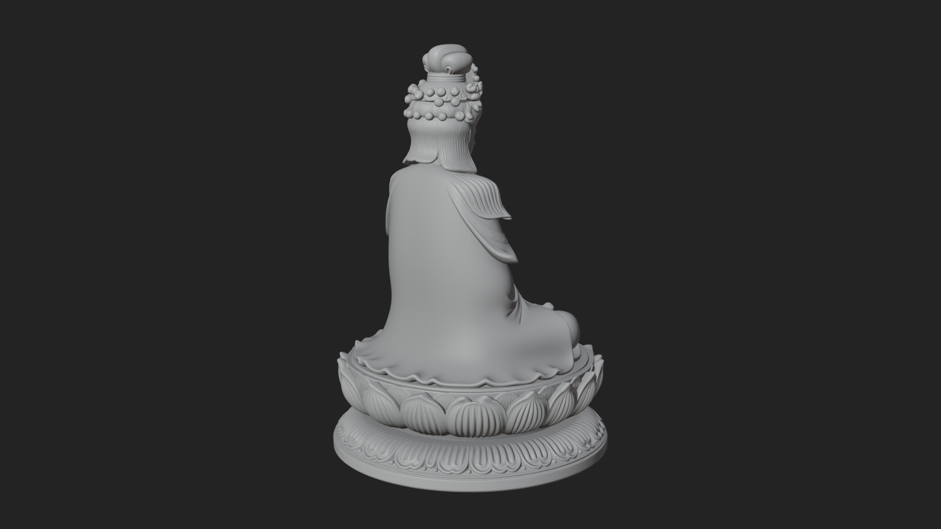 Crowned Bodhisattva Statue Design 18 3D Print Model 3D Model