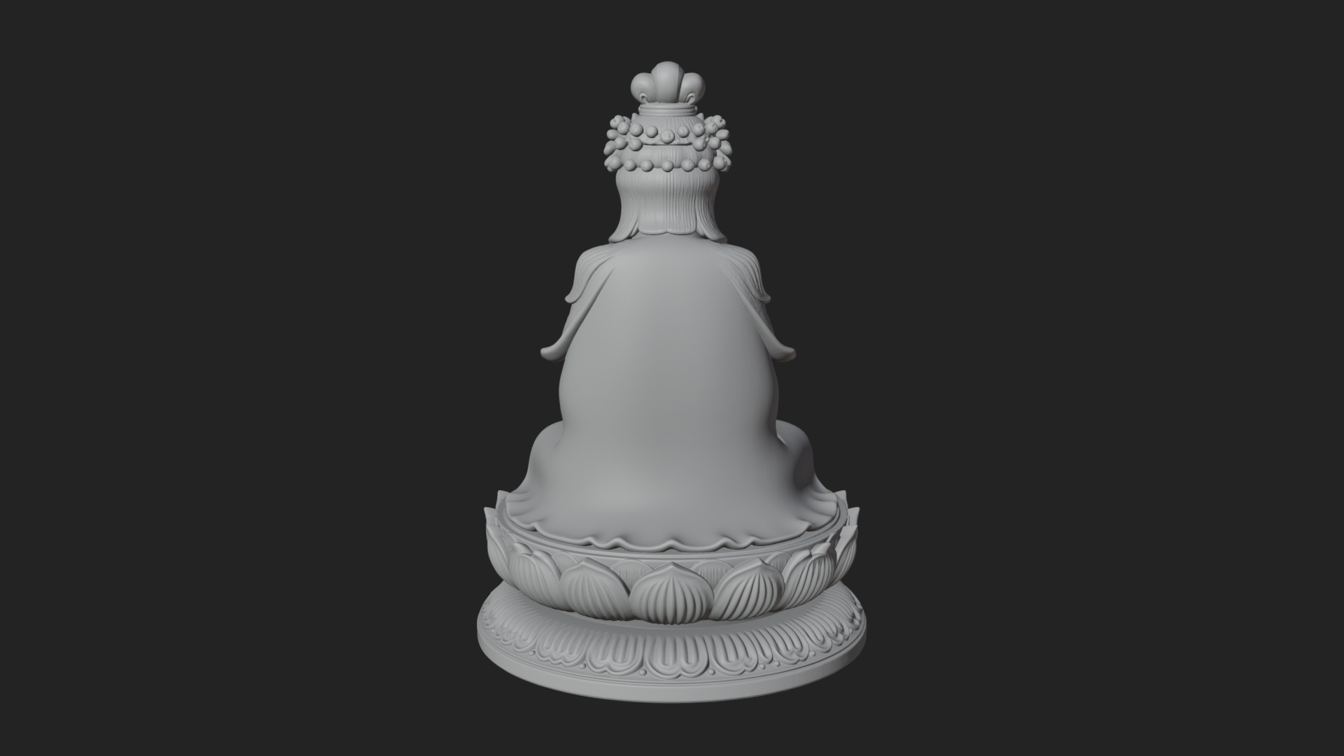 Crowned Bodhisattva Statue Design 18 3D Print Model 3D Model