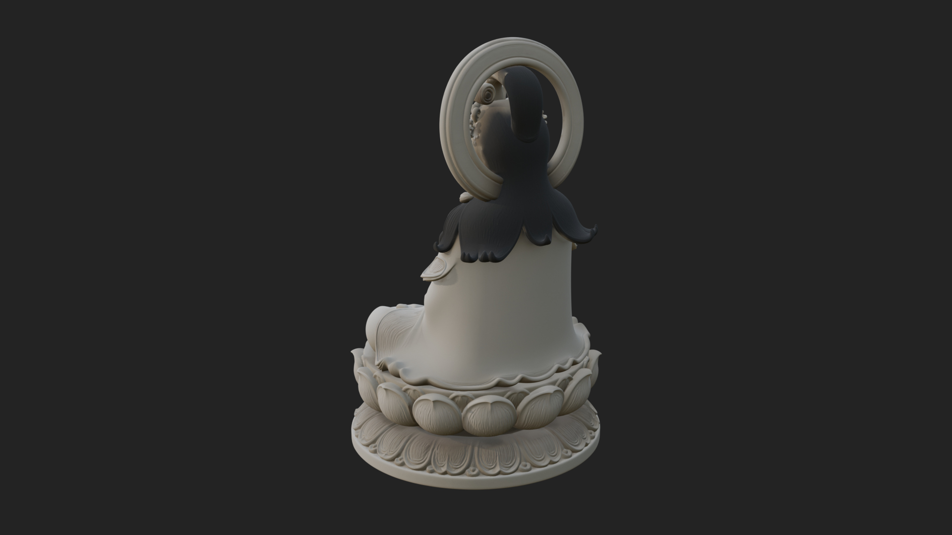 Crowned Bodhisattva Statue Design 19 3D Print Model 3D Model