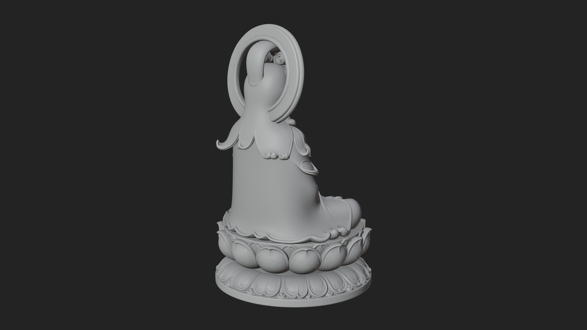 Crowned Bodhisattva Statue Design 19 3D Print Model 3D Model
