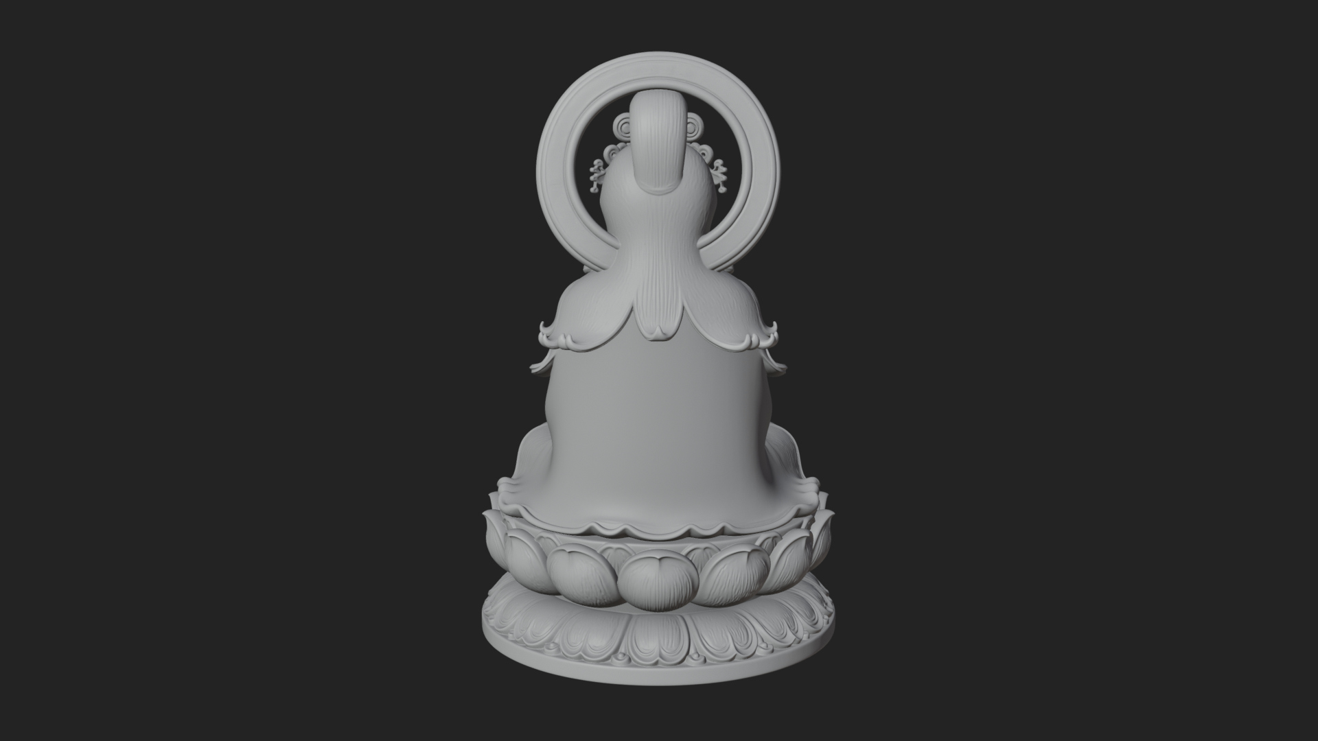 Crowned Bodhisattva Statue Design 19 3D Print Model 3D Model