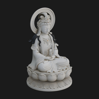 Crowned Bodhisattva Statue Design 19 3D Print Model