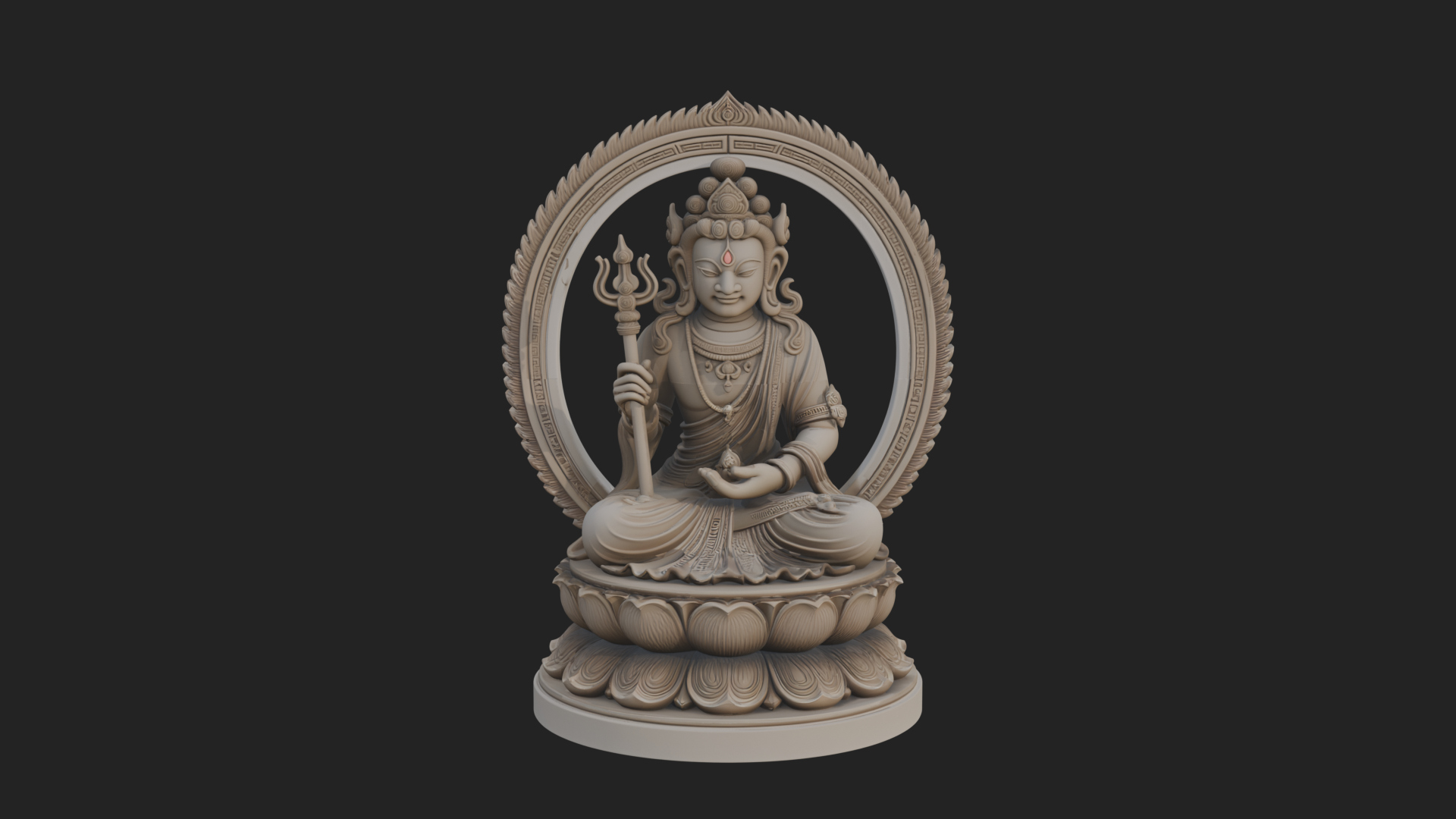 Crowned Bodhisattva Statue Design 2 3D Print Model 3D Model