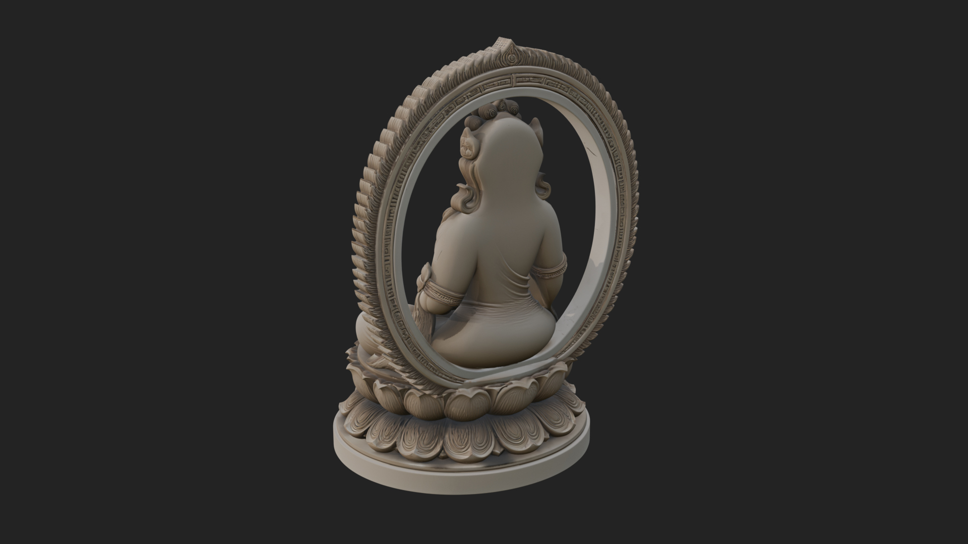 Crowned Bodhisattva Statue Design 2 3D Print Model 3D Model