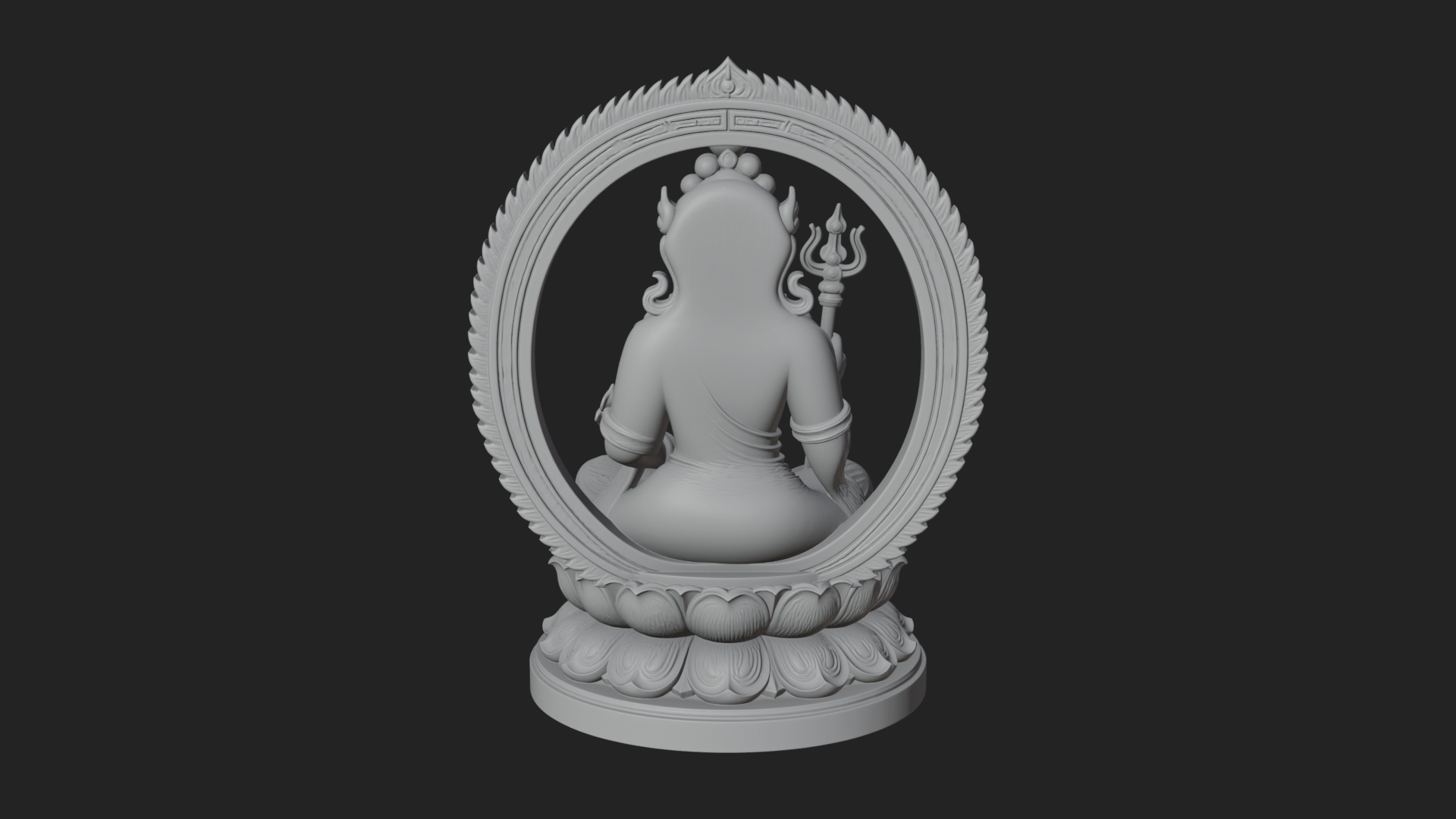 Crowned Bodhisattva Statue Design 2 3D Print Model 3D Model