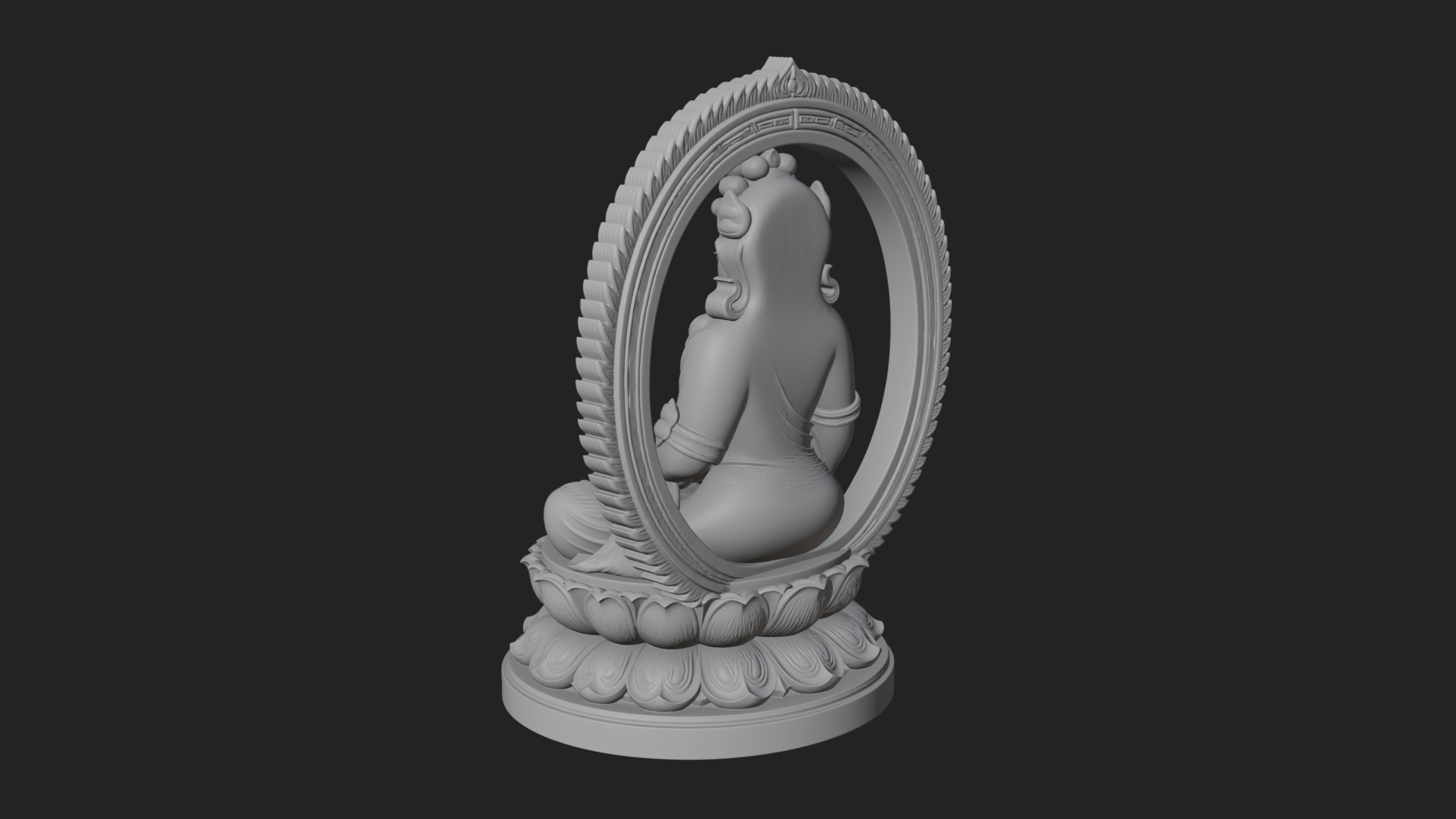 Crowned Bodhisattva Statue Design 2 3D Print Model 3D Model