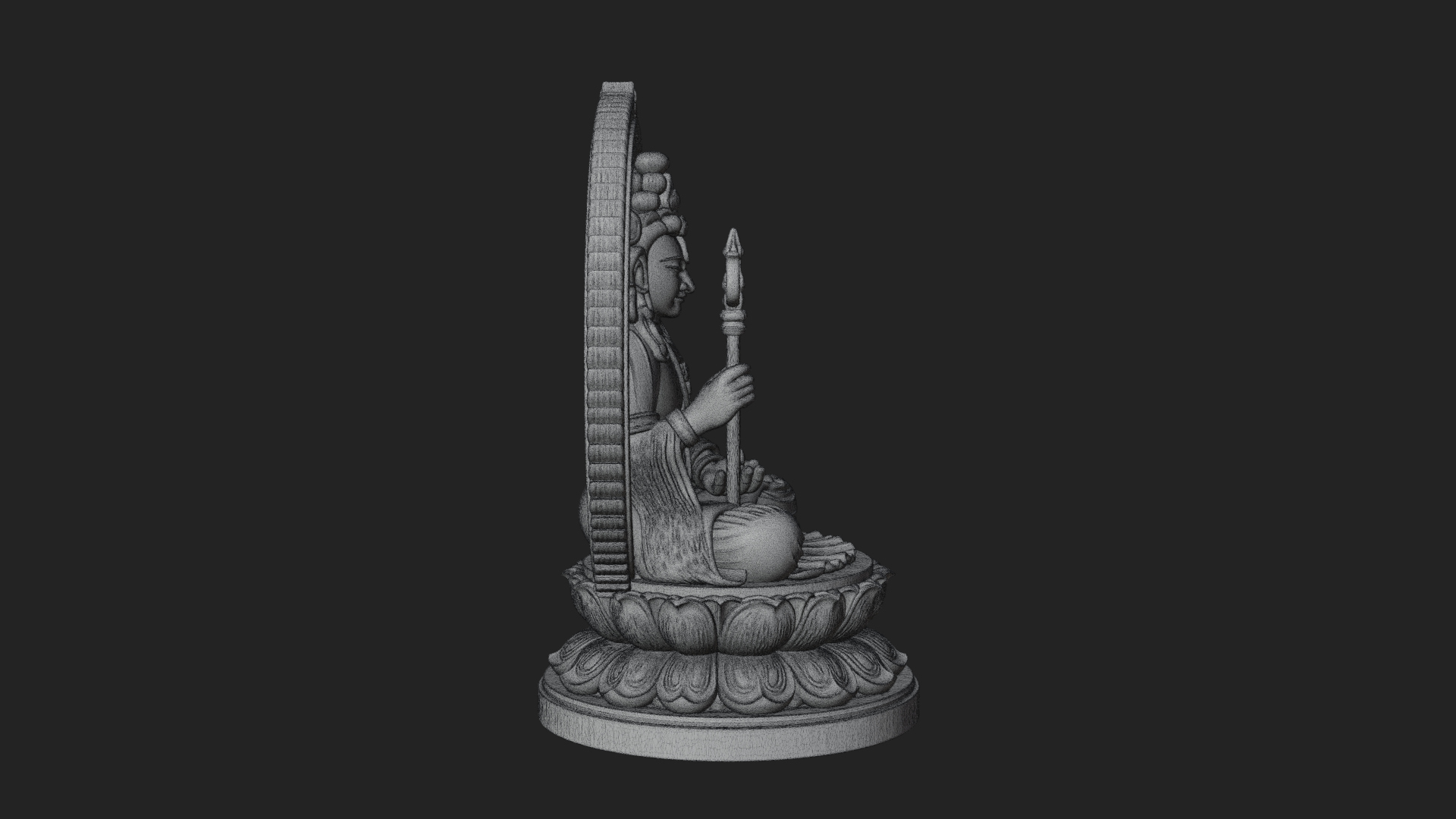 Crowned Bodhisattva Statue Design 2 3D Print Model 3D Model