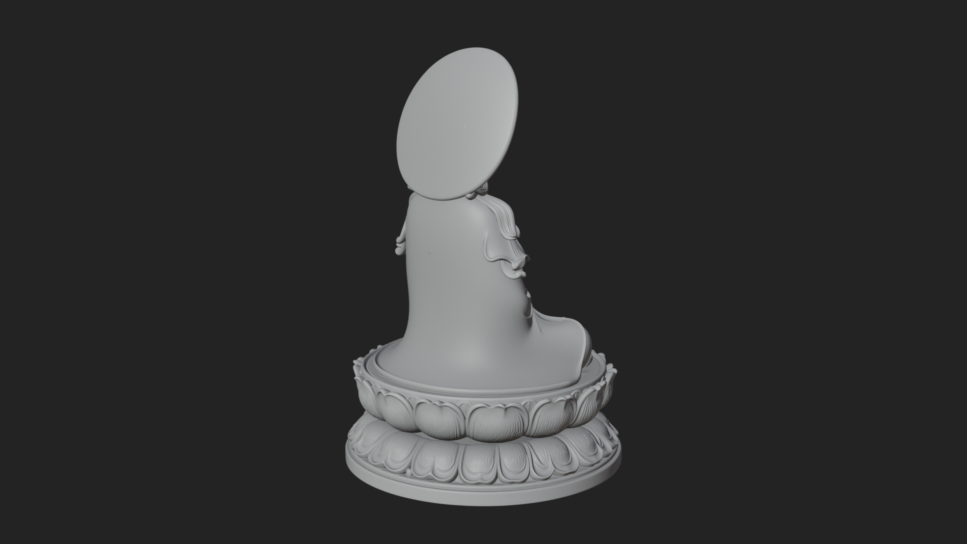Crowned Bodhisattva Statue Design 20 3D Print Model 3D Model