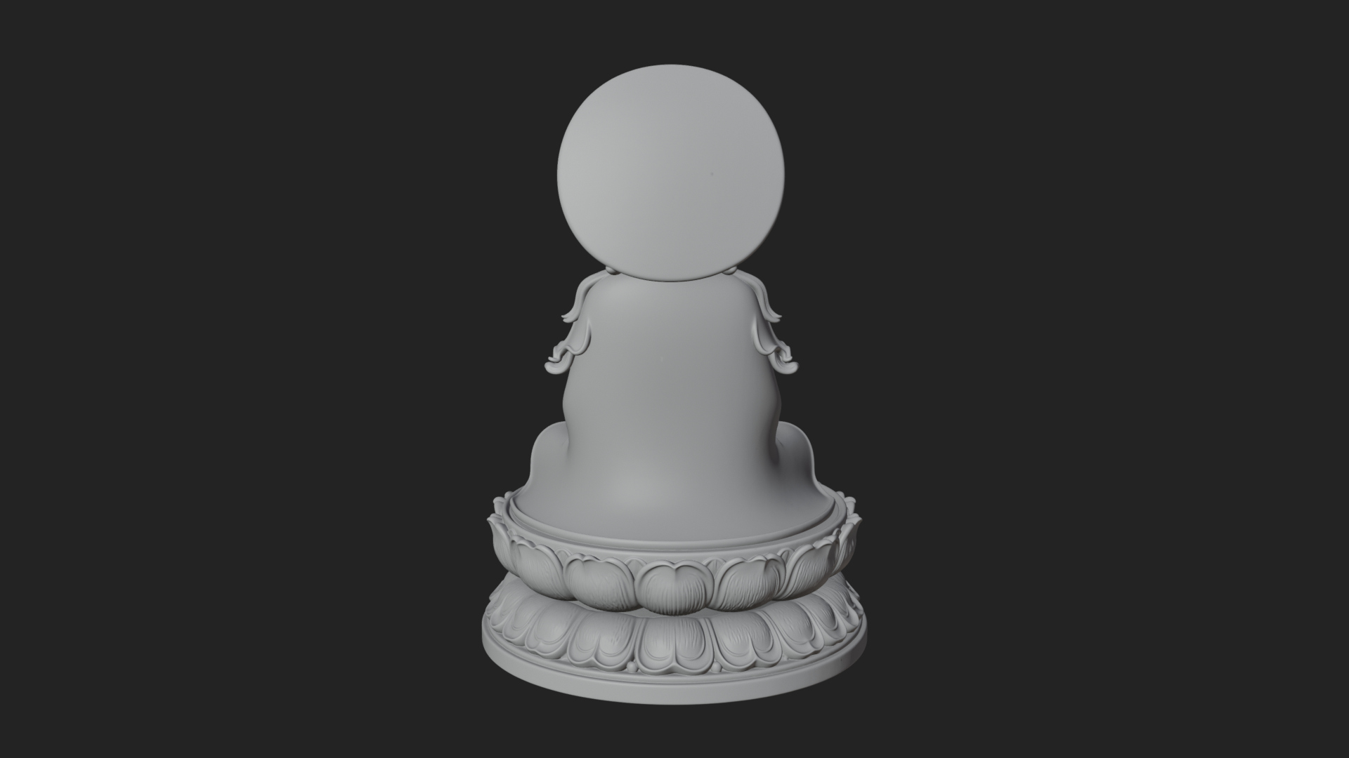 Crowned Bodhisattva Statue Design 20 3D Print Model 3D Model