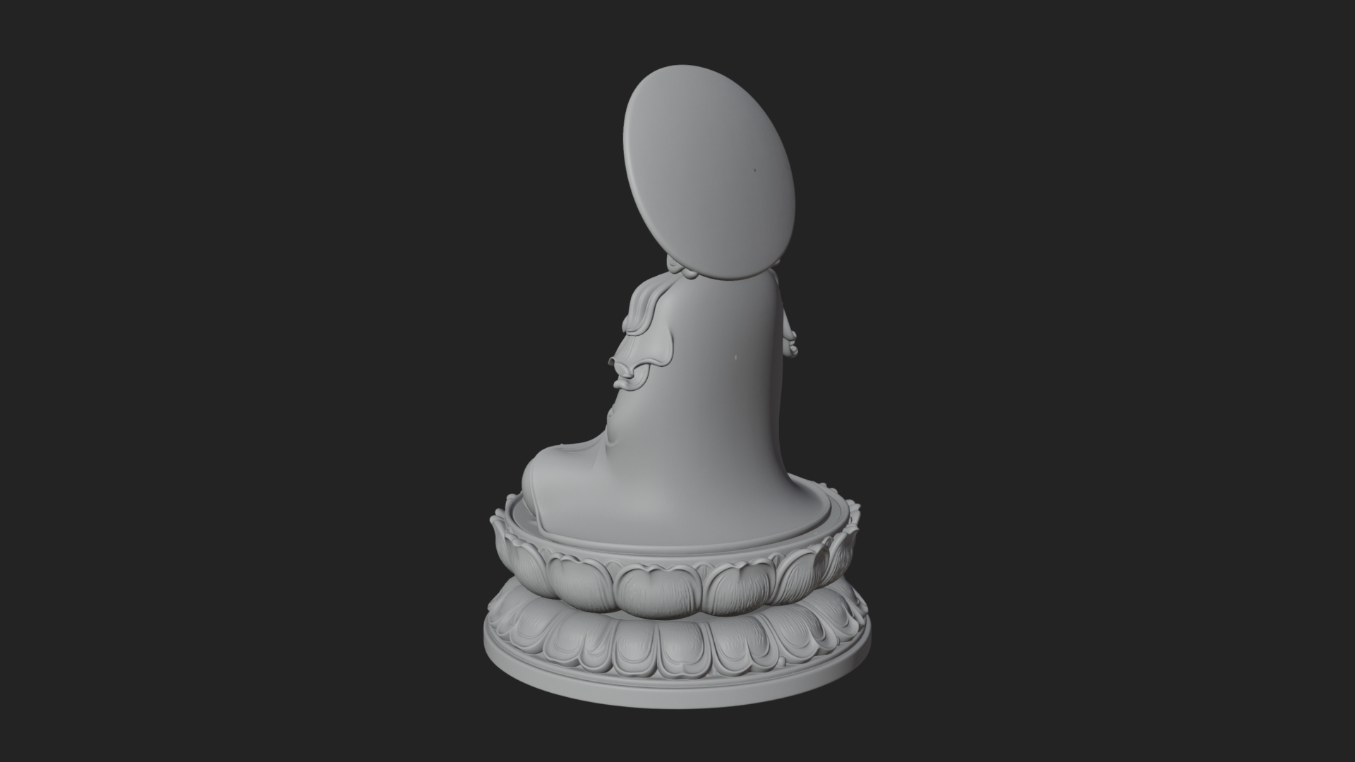 Crowned Bodhisattva Statue Design 20 3D Print Model 3D Model