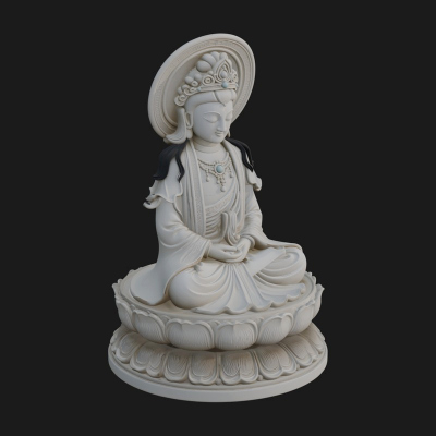 Crowned Bodhisattva Statue Design 20 3D Print Model
