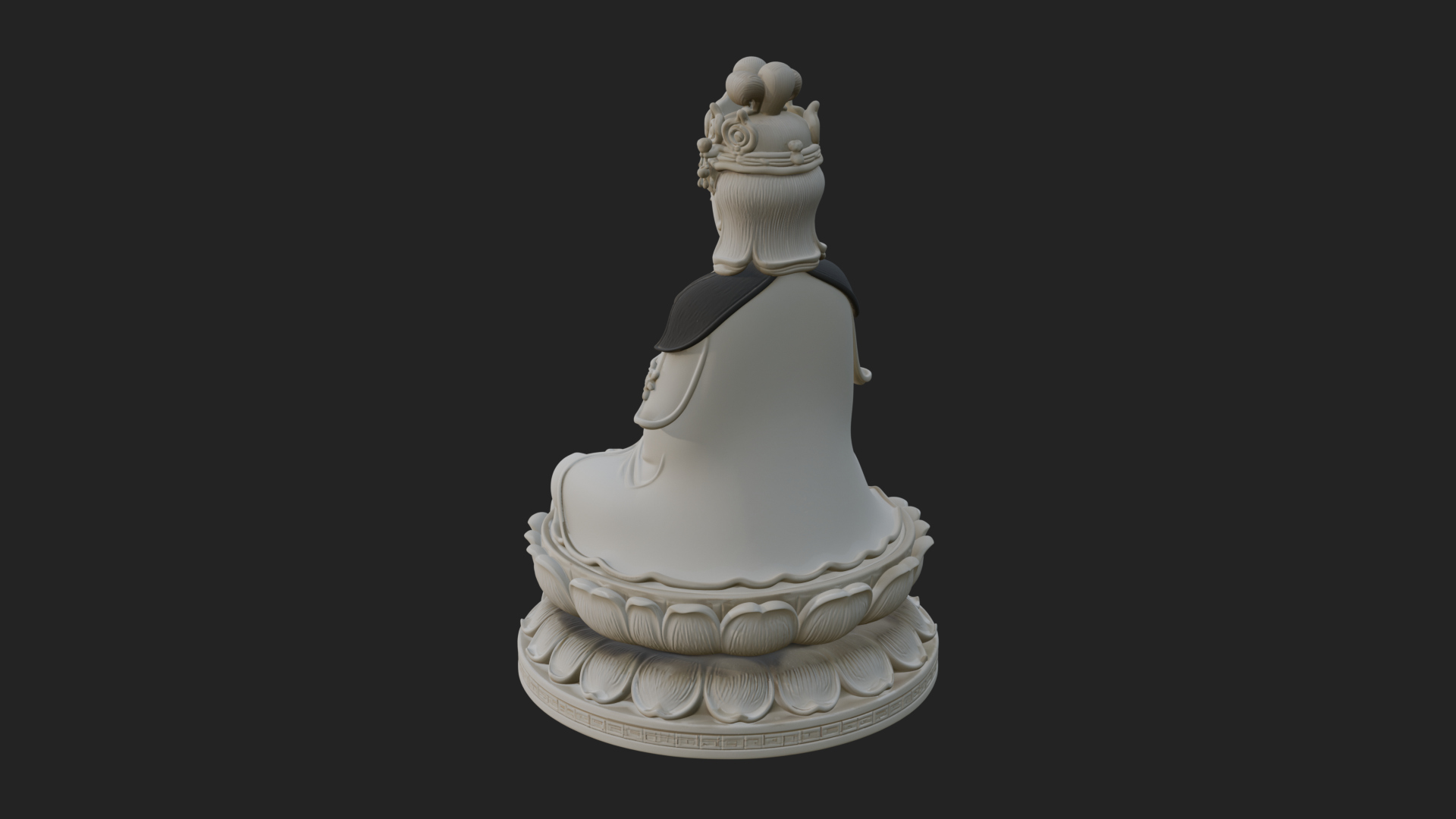 Crowned Bodhisattva Statue Design 21 3D Print Model 3D Model
