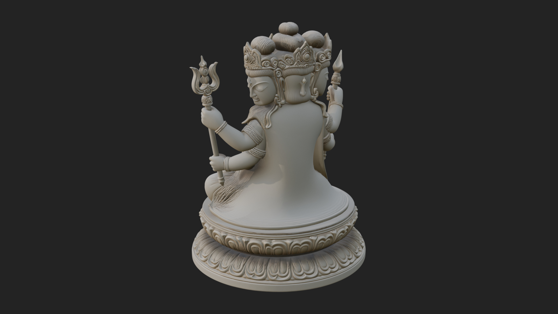 Crowned Bodhisattva Statue Design 22 3D Print Model 3D Model