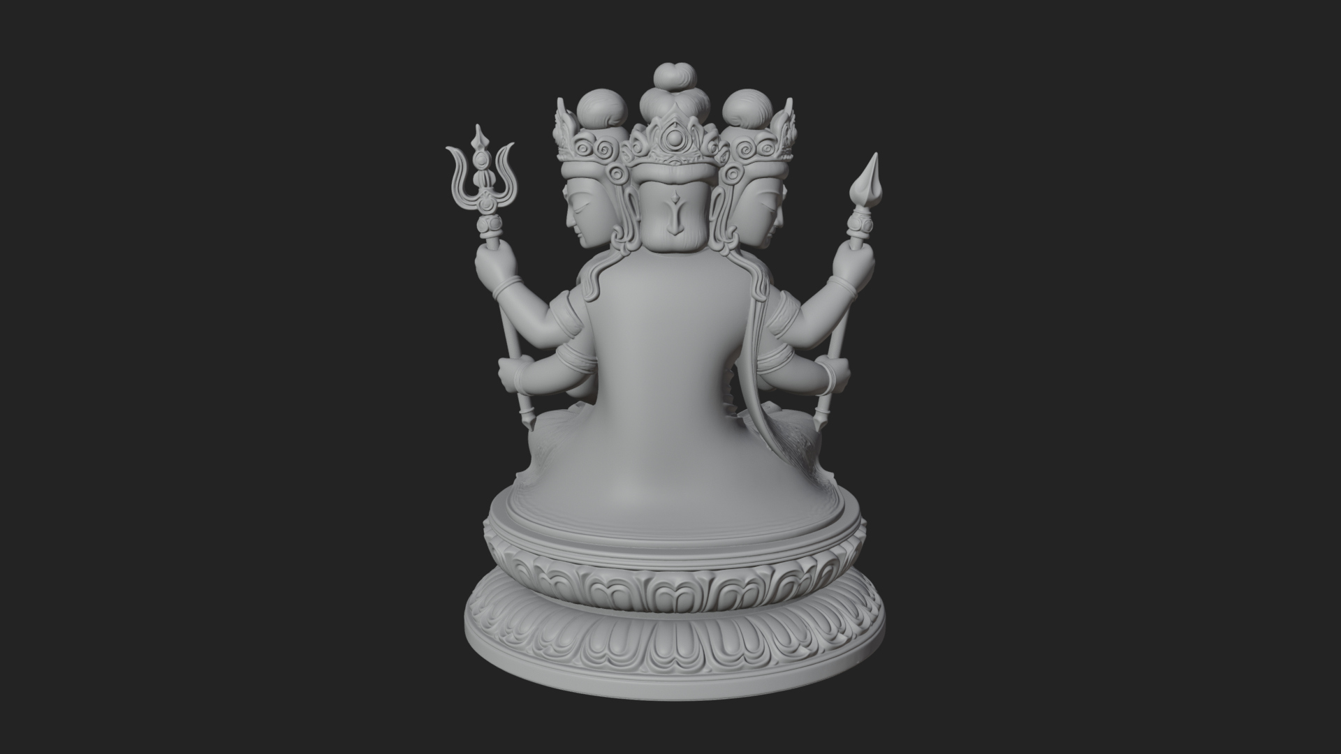 Crowned Bodhisattva Statue Design 22 3D Print Model 3D Model