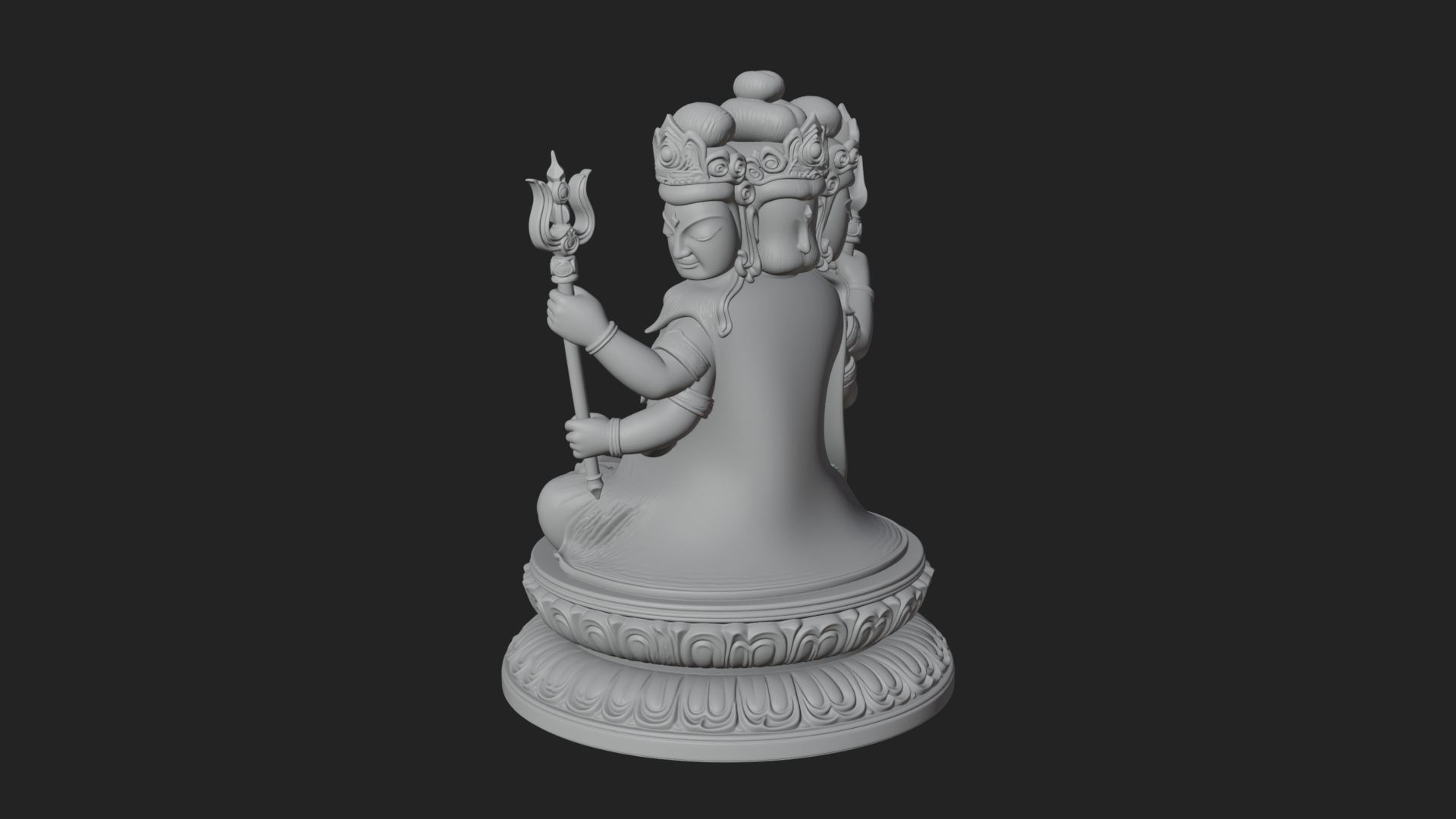 Crowned Bodhisattva Statue Design 22 3D Print Model 3D Model