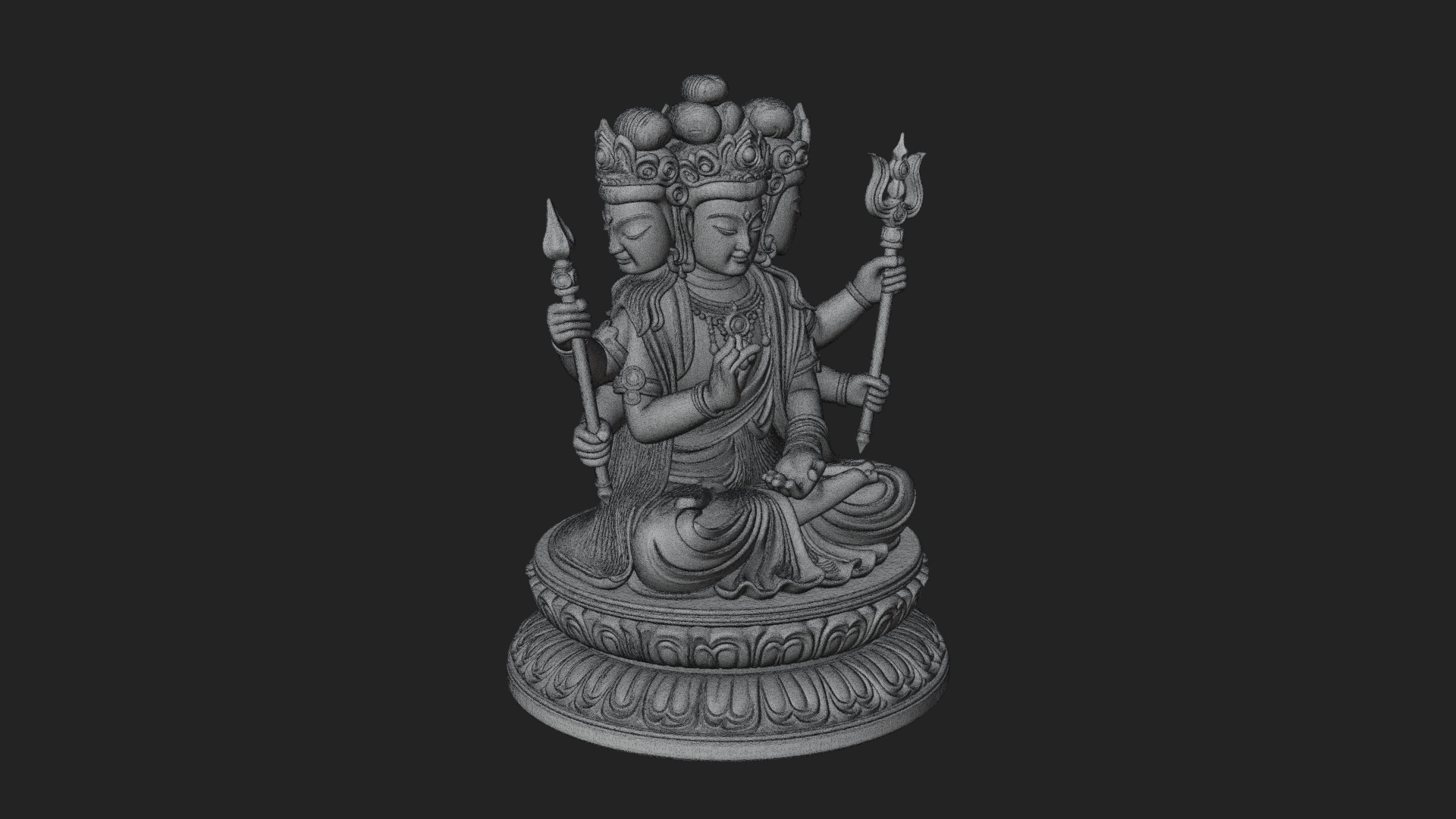 Crowned Bodhisattva Statue Design 22 3D Print Model 3D Model