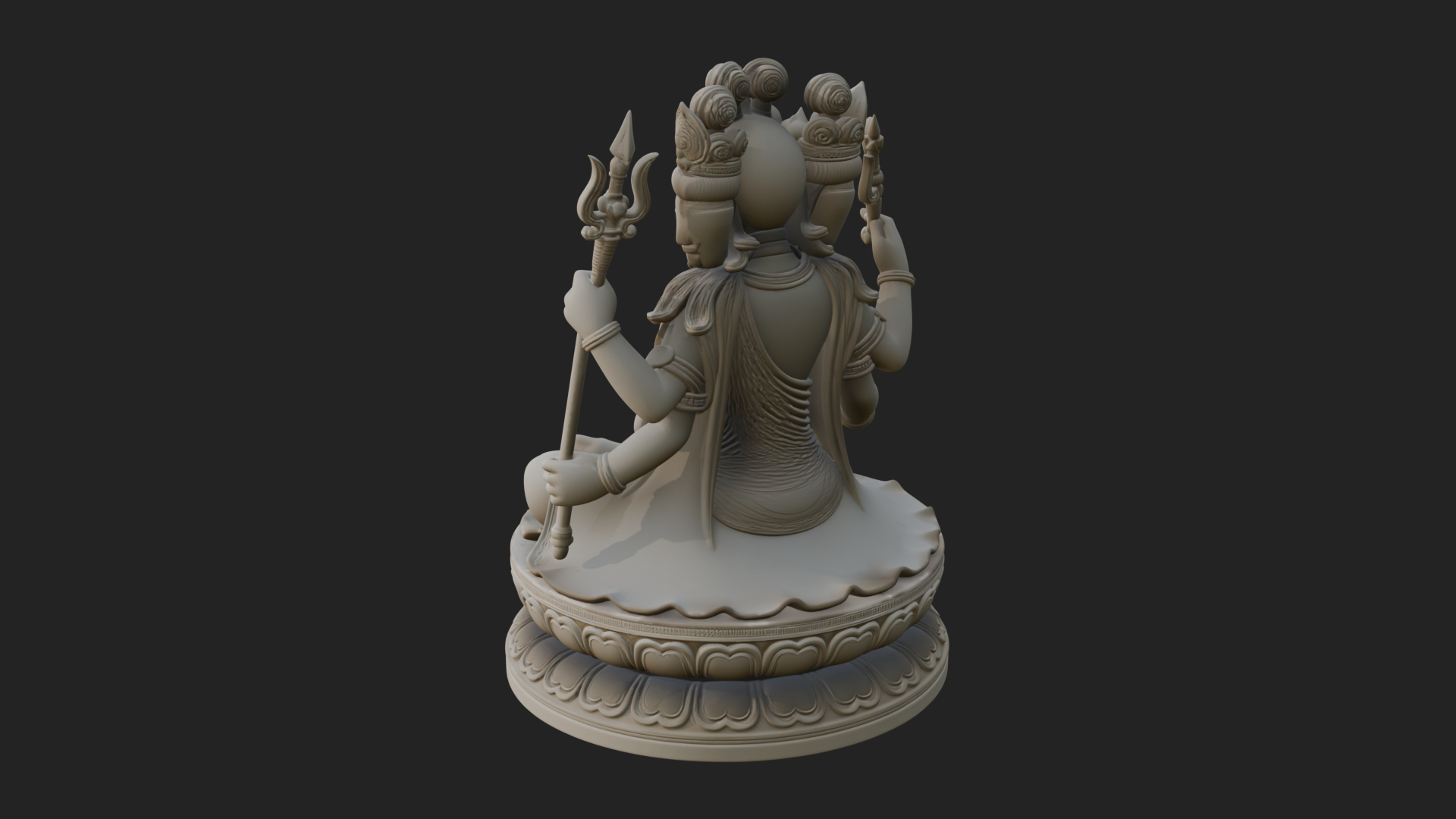 Crowned Bodhisattva Statue Design 23 3D Print Model 3D Model