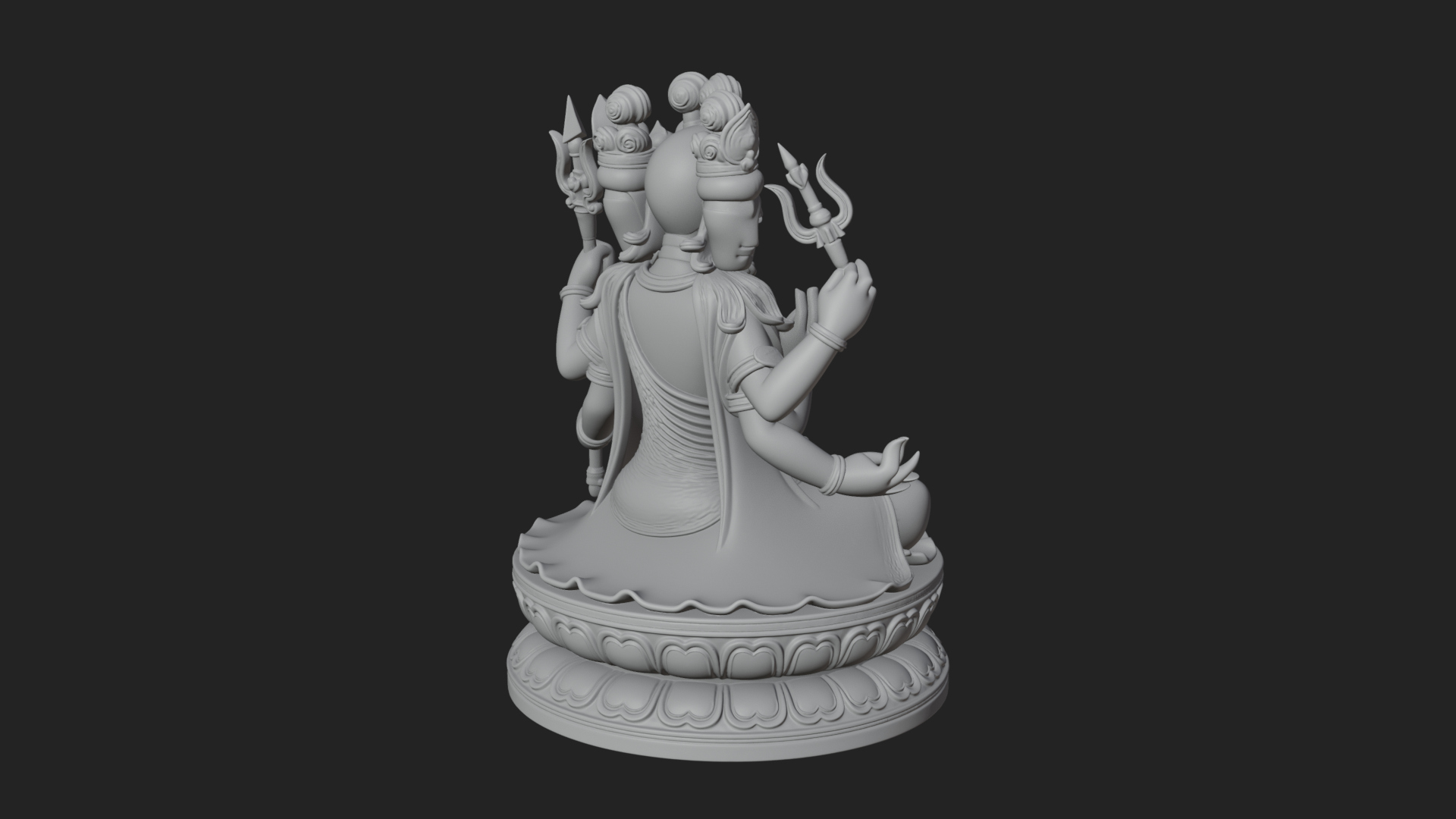 Crowned Bodhisattva Statue Design 23 3D Print Model 3D Model