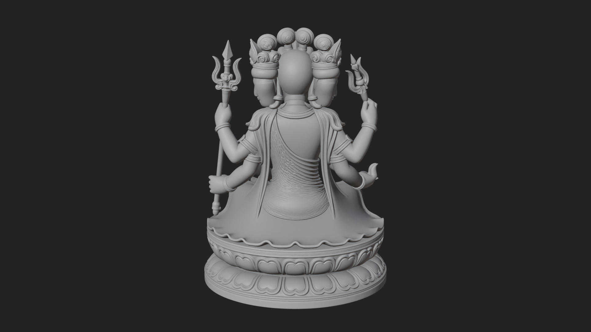 Crowned Bodhisattva Statue Design 23 3D Print Model 3D Model